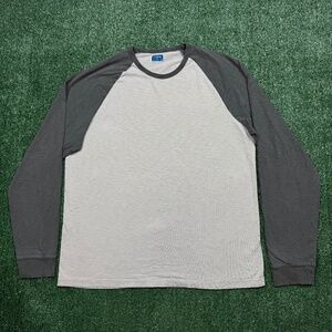 J. Crew Shirt Men's Size L Gray Long Sleeve Raglan Tee Lightweight Casual * READ